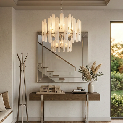 Artisanal Alabaster Large Chandelier