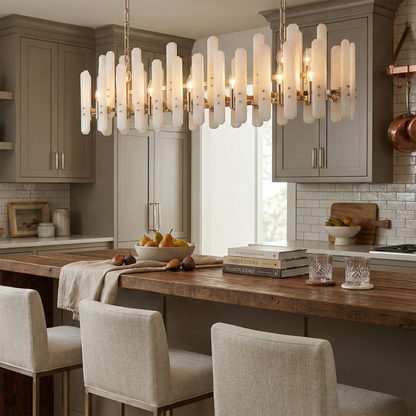 Artisanal Alabaster Large Chandelier
