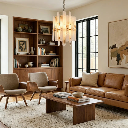 Artisanal Alabaster Large Chandelier