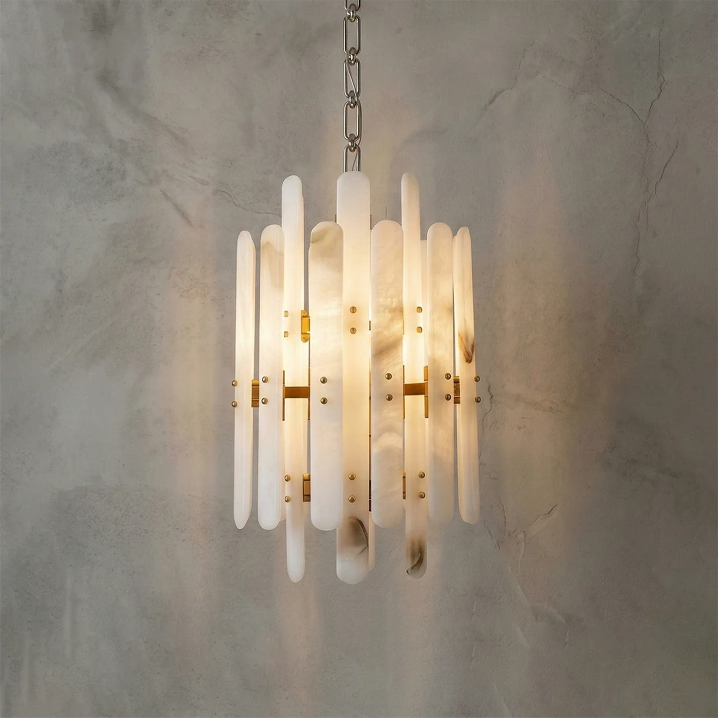 Artisanal Alabaster Large Chandelier