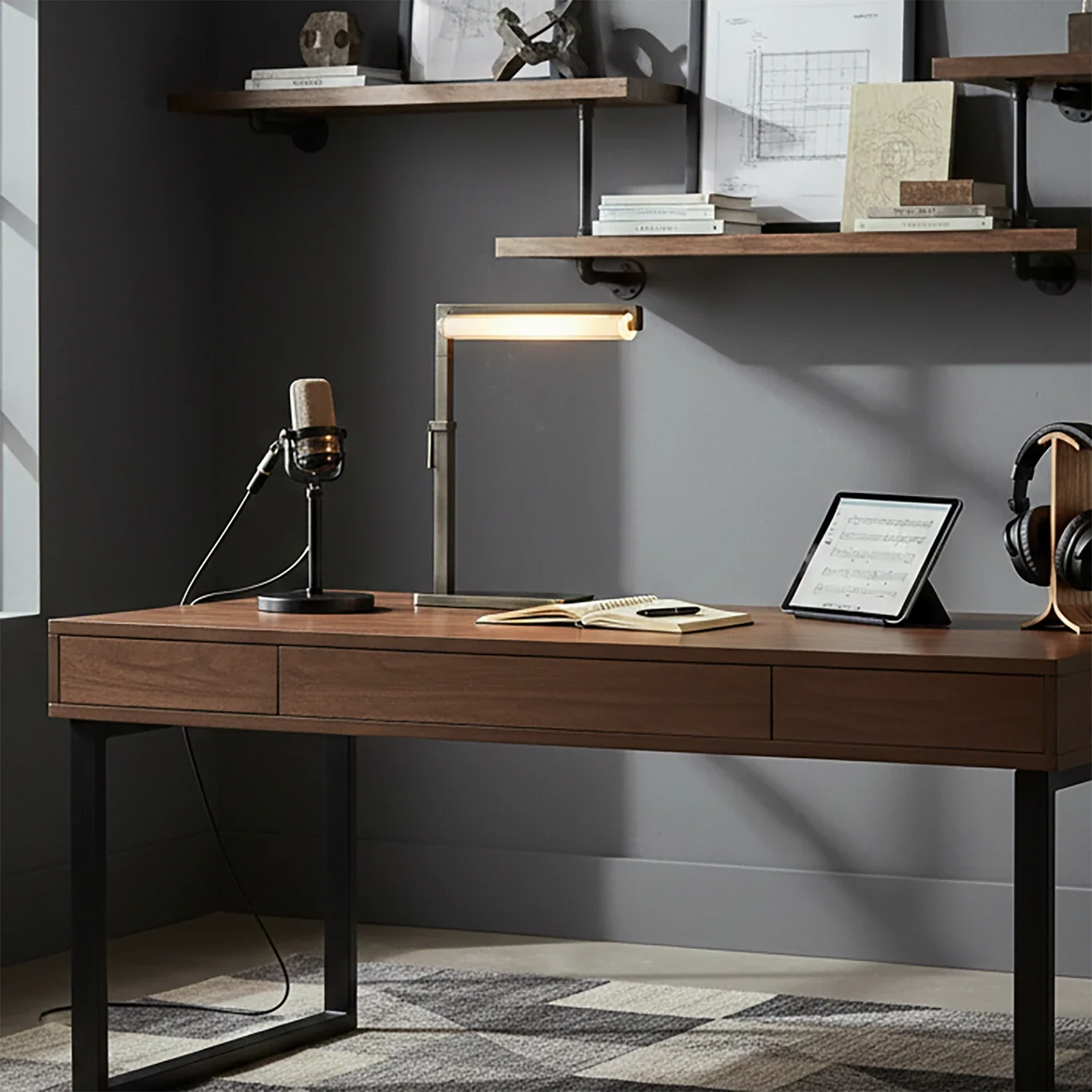 Audobos Glass Task Table Lamp