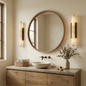 Audon Natural Linear Alabaster Stone Wall Sconce
