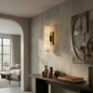 Audon Natural Linear Alabaster Stone Wall Sconce