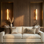 Audon Natural Linear Alabaster Stone Wall Sconce