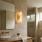 Audon Natural Linear Alabaster Stone Wall Sconce