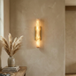 Audon Natural Linear Alabaster Stone Wall Sconce