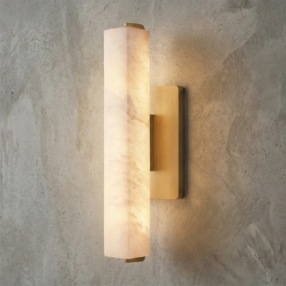 Audon Natural Linear Alabaster Stone Wall Sconce