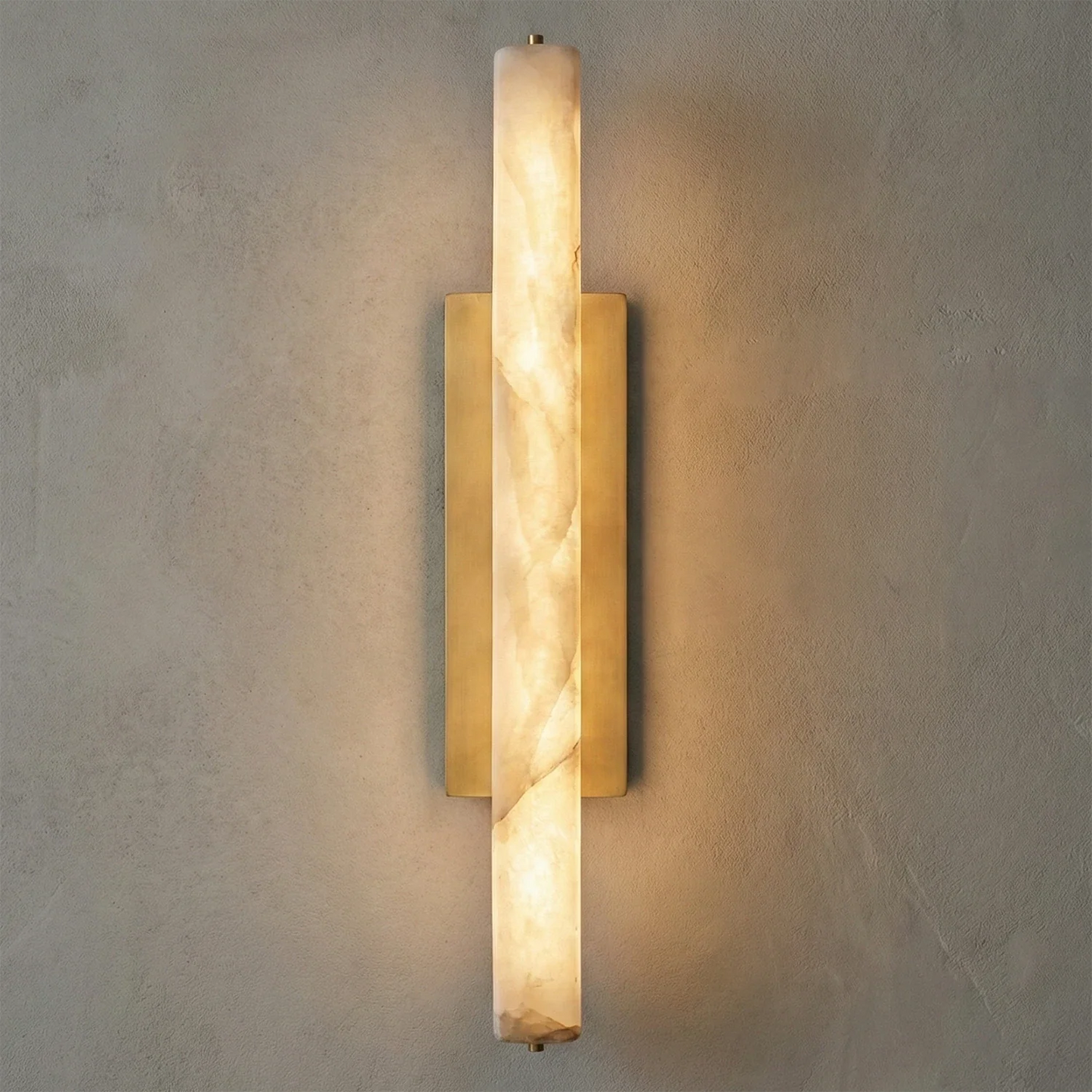 Audon Natural Linear Alabaster Stone Wall Sconce