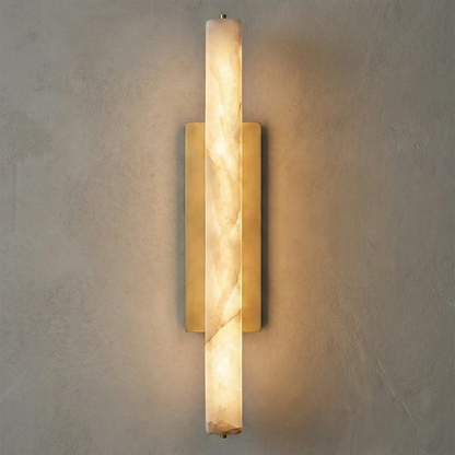 Audon Natural Linear Alabaster Stone Wall Sconce