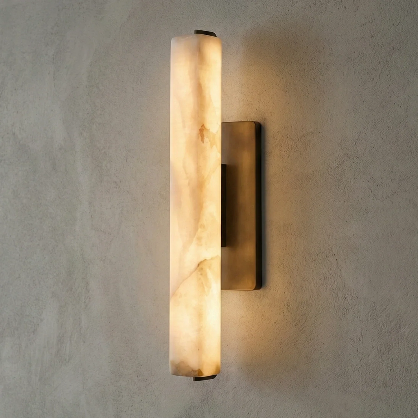 Audon Natural Linear Alabaster Stone Wall Sconce