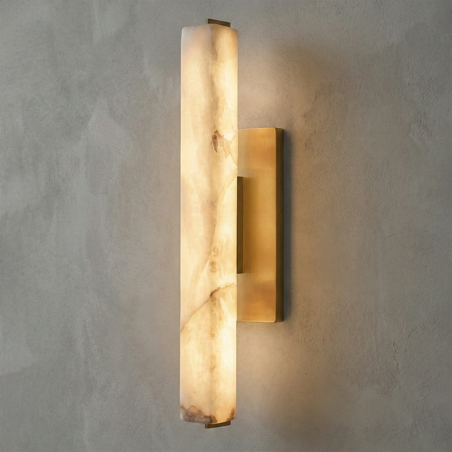 Audon Natural Linear Alabaster Stone Wall Sconce
