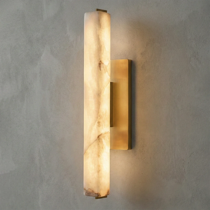 Audon Natural Linear Alabaster Stone Wall Sconce