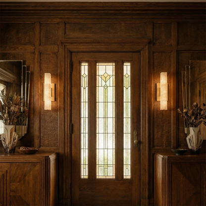 Audon Natural Linear Alabaster Stone Wall Sconce