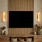 Audon Natural Linear Alabaster Stone Wall Sconce
