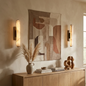 Audon Natural Linear Alabaster Stone Wall Sconce