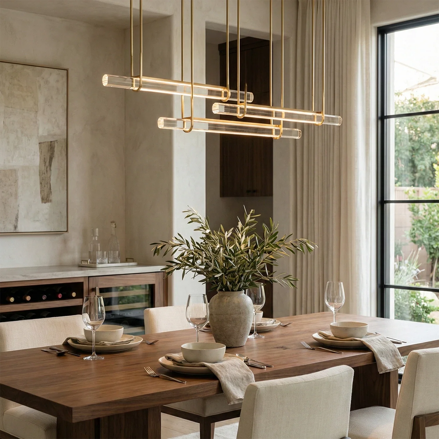 Audubon Crystal-Glow Multi-Bar Linear Chandelier
