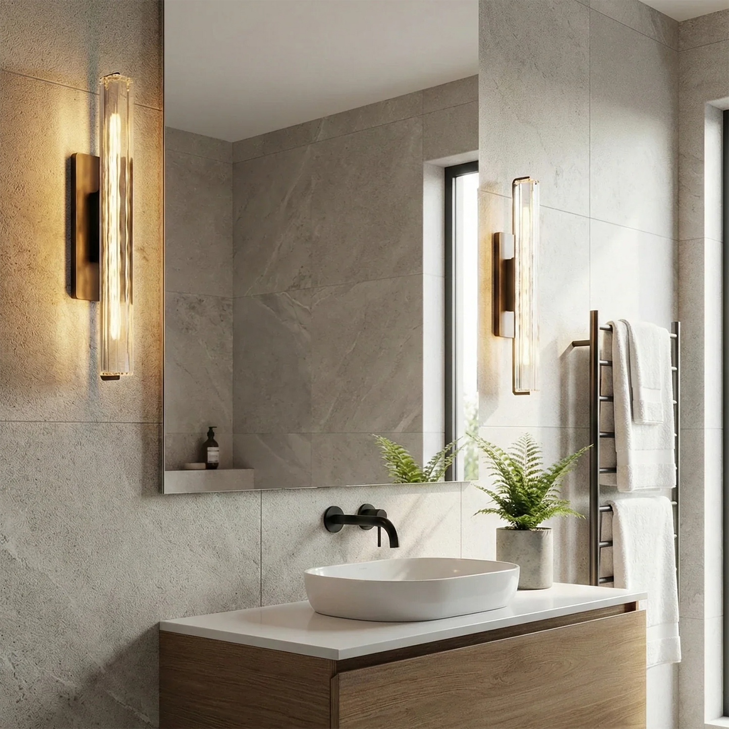 Audubonne Minimalist Crystal Column Sconce
