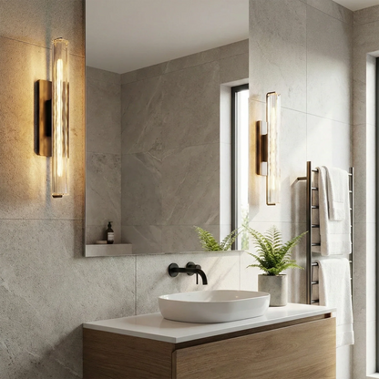 Audubonne Minimalist Crystal Column Sconce