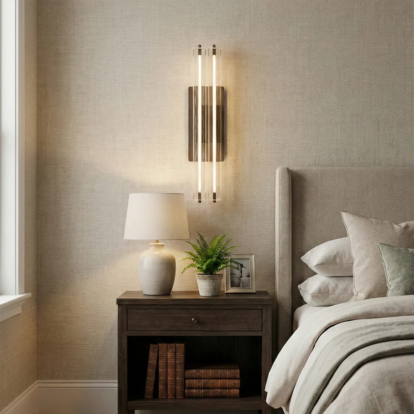 Audubonne Minimalist Crystal Column Sconce