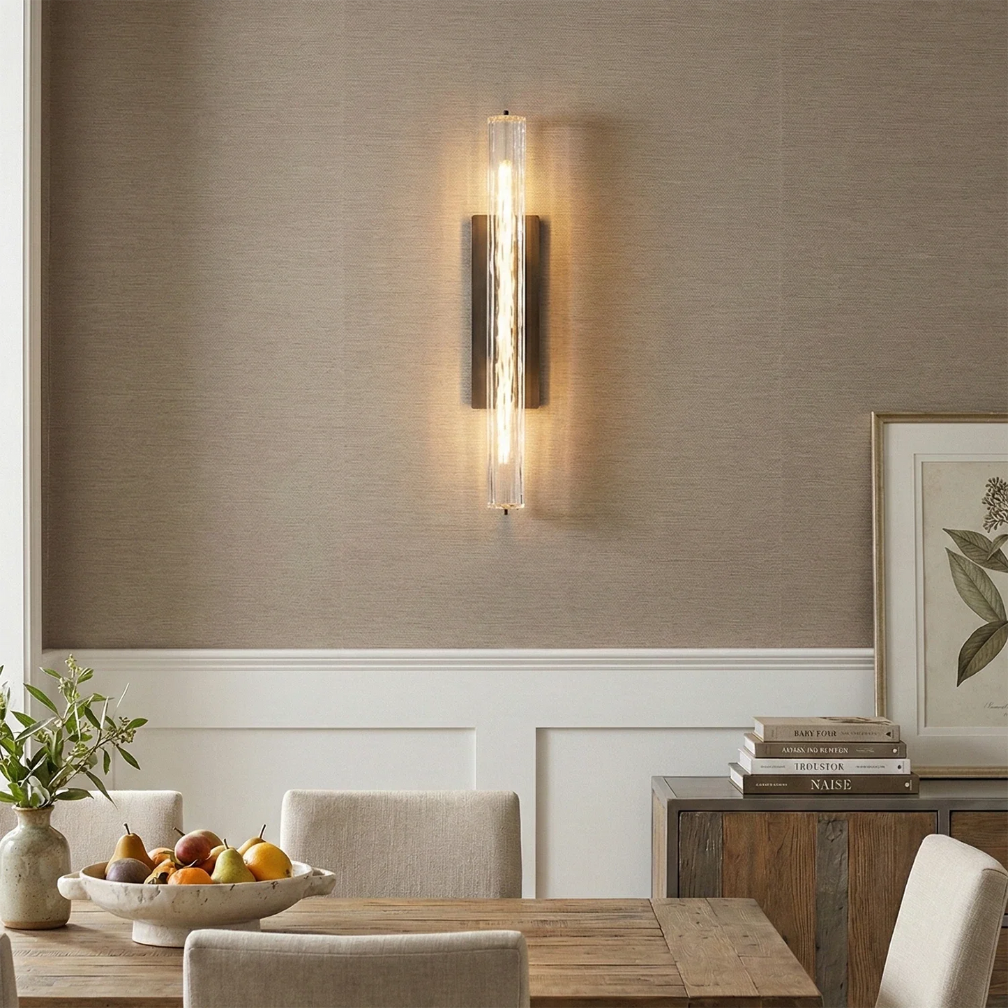 Audubonne Minimalist Crystal Column Sconce