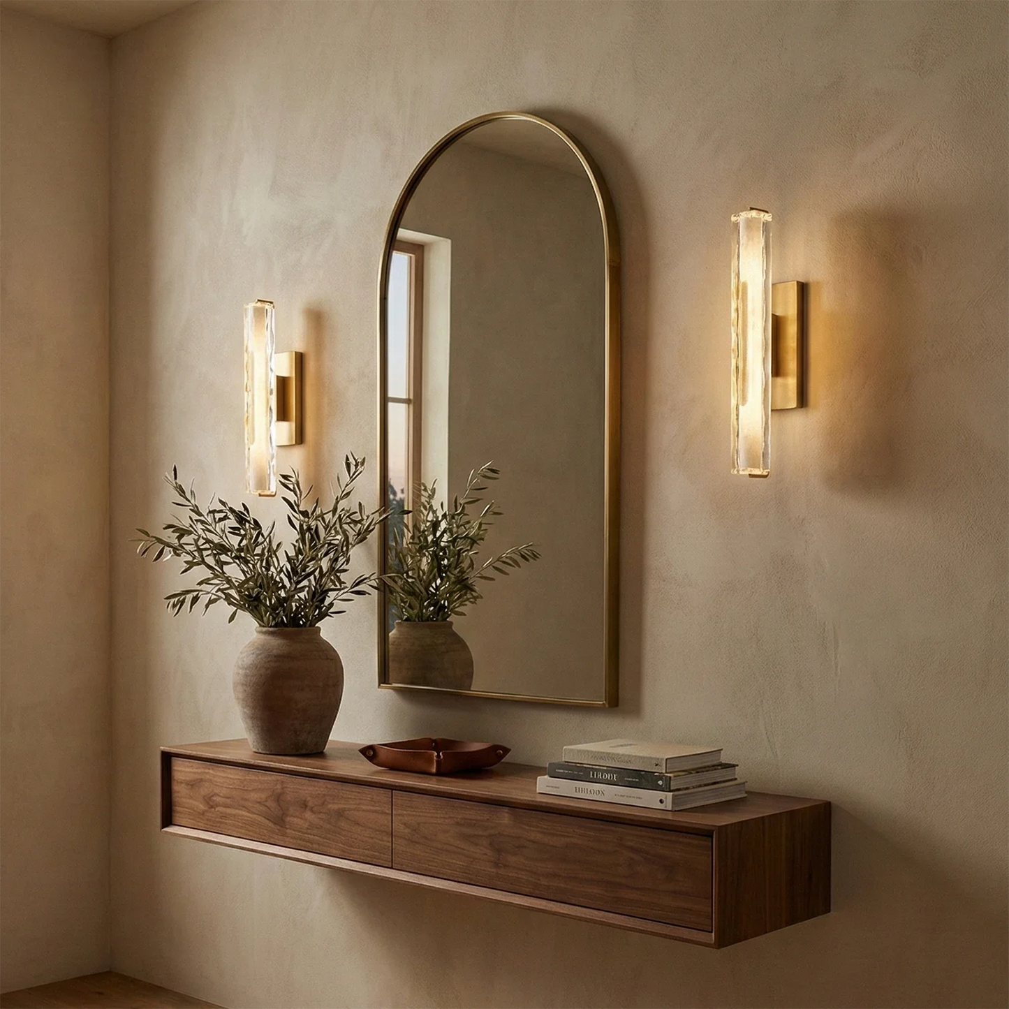 Audubonne Minimalist Crystal Column Sconce