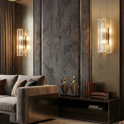 Audubonne Minimalist Crystal Column Sconce
