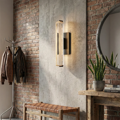 Audubonne Minimalist Crystal Column Sconce