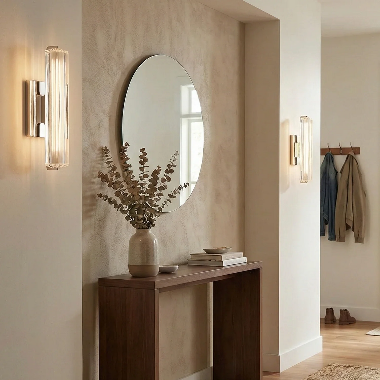 Audubonne Minimalist Crystal Column Sconce