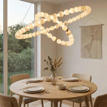 Aura Alabaster Orb Chandelier