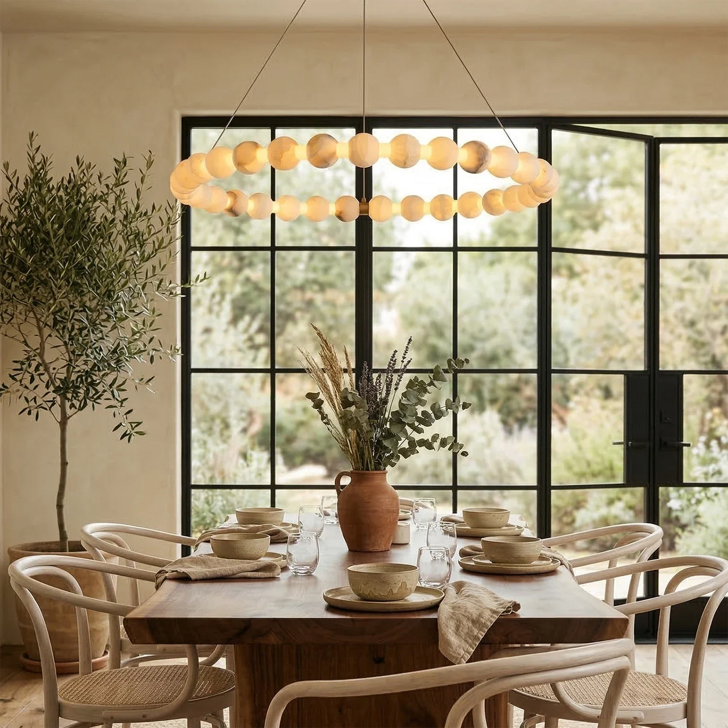 Aura Alabaster Orb Chandelier