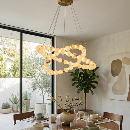 Aura Alabaster Orb Chandelier