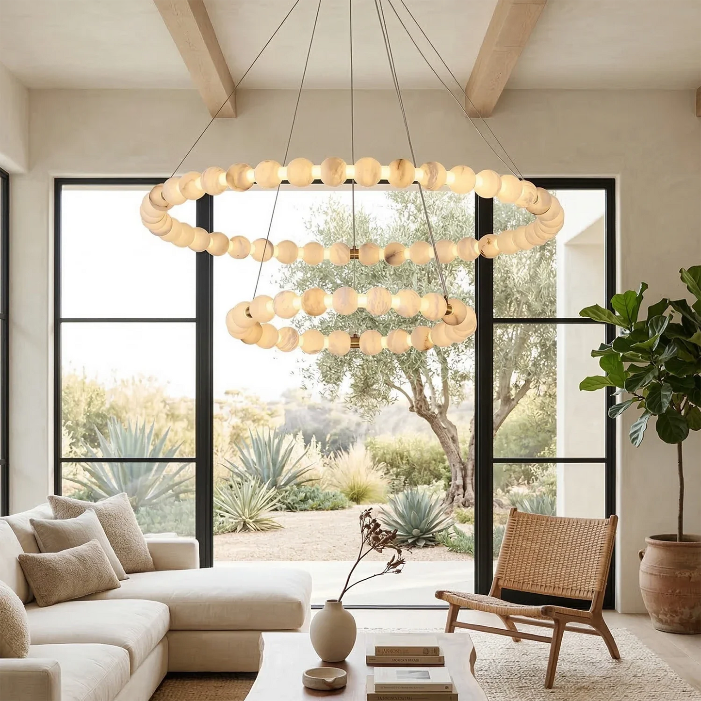 Aura Alabaster Orb Chandelier