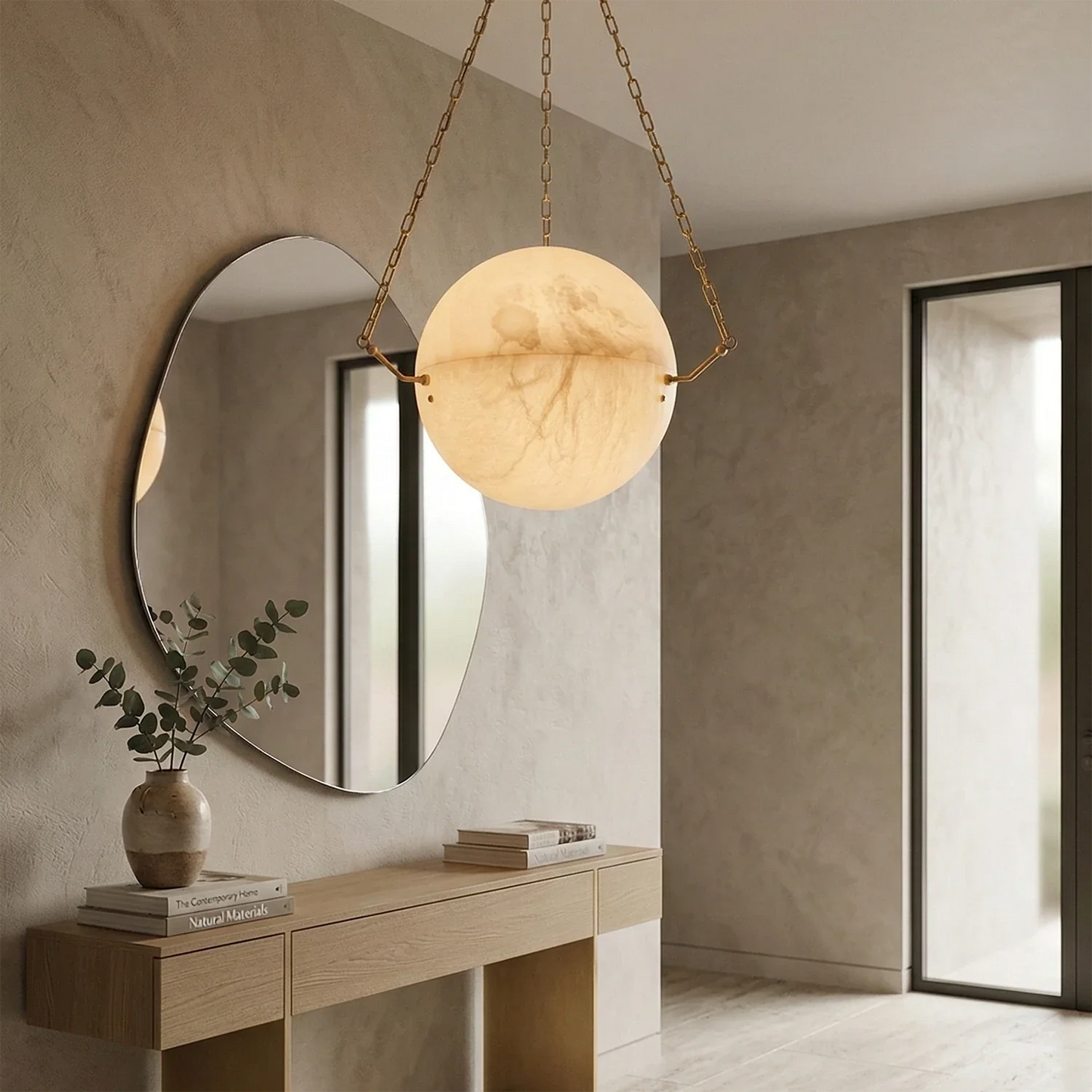Aurelia Alabaster Sphere Suspension Pendant