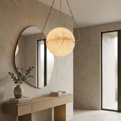 Aurelia Alabaster Sphere Suspension Pendant