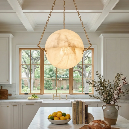 Aurelia Alabaster Sphere Suspension Pendant