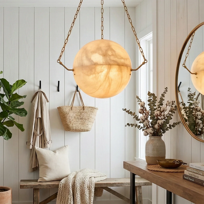 Aurelia Alabaster Sphere Suspension Pendant