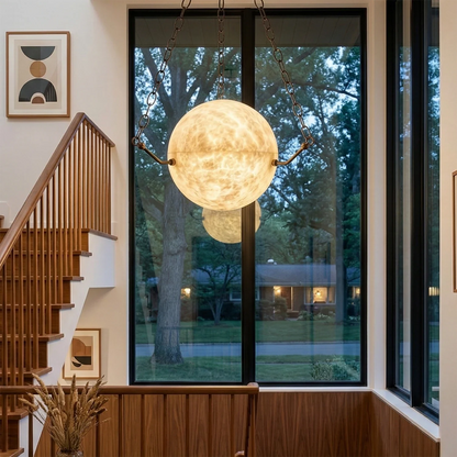 Aurelia Alabaster Sphere Suspension Pendant