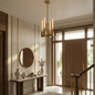 Aurora Crystal Candlestick Linear Glass Tube Chandelier
