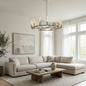 Aurora Crystal Candlestick Linear Glass Tube Chandelier
