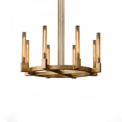 Aurora Crystal Candlestick Linear Glass Tube Chandelier