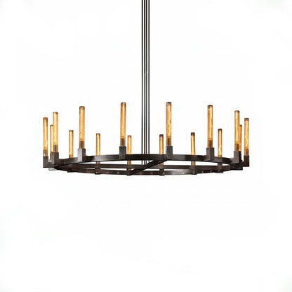 Aurora Crystal Candlestick Linear Glass Tube Chandelier