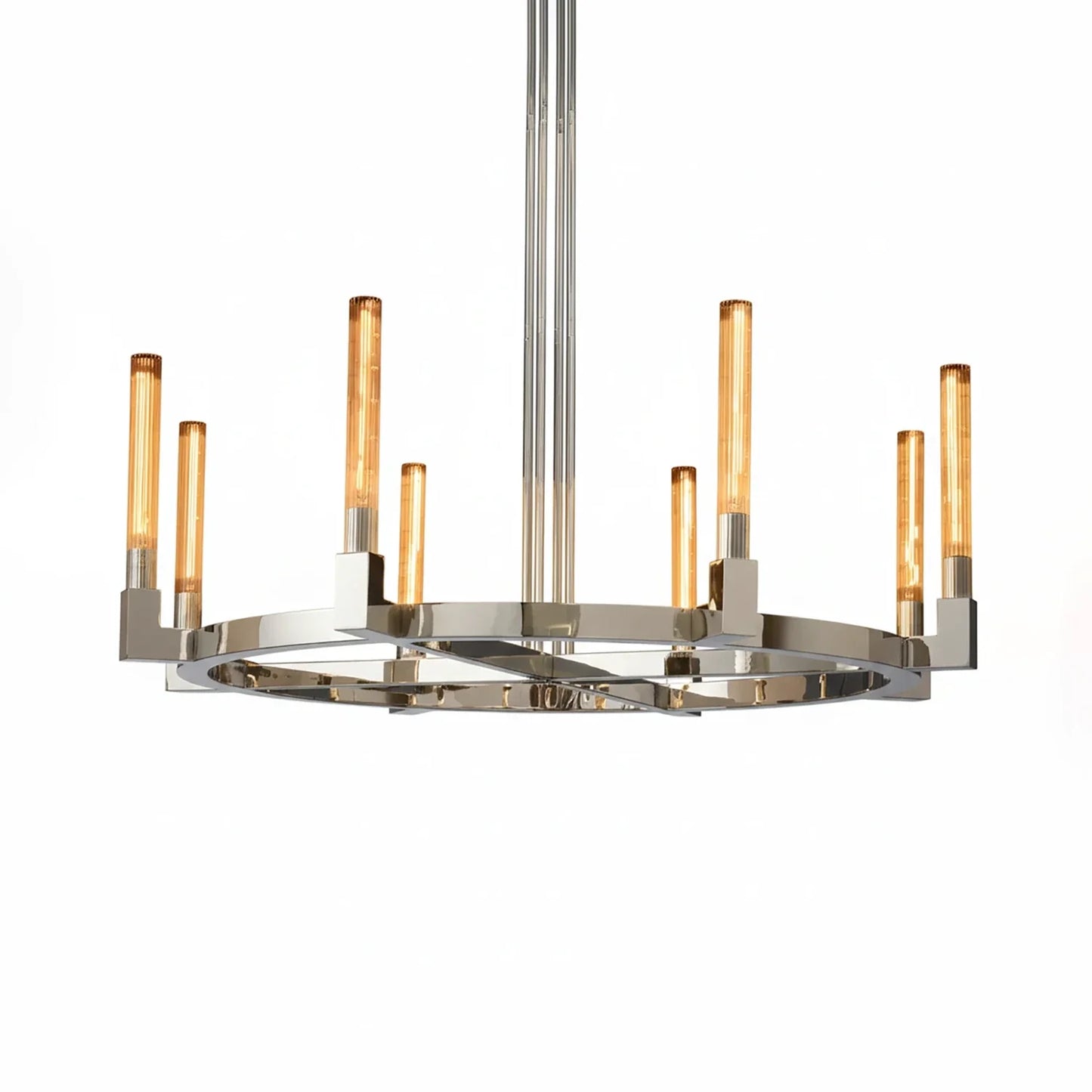 Aurora Crystal Candlestick Linear Glass Tube Chandelier