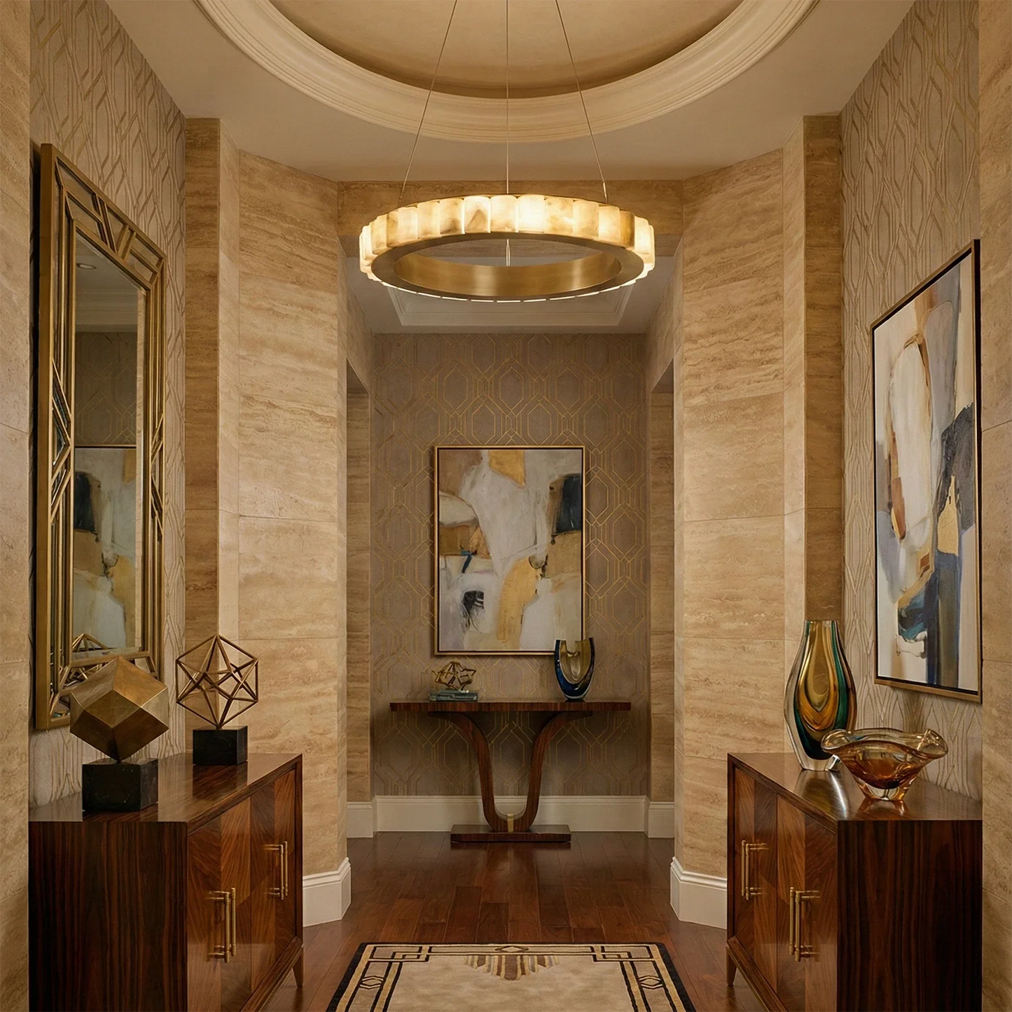 Avalon Alabaster Halo Chandelier