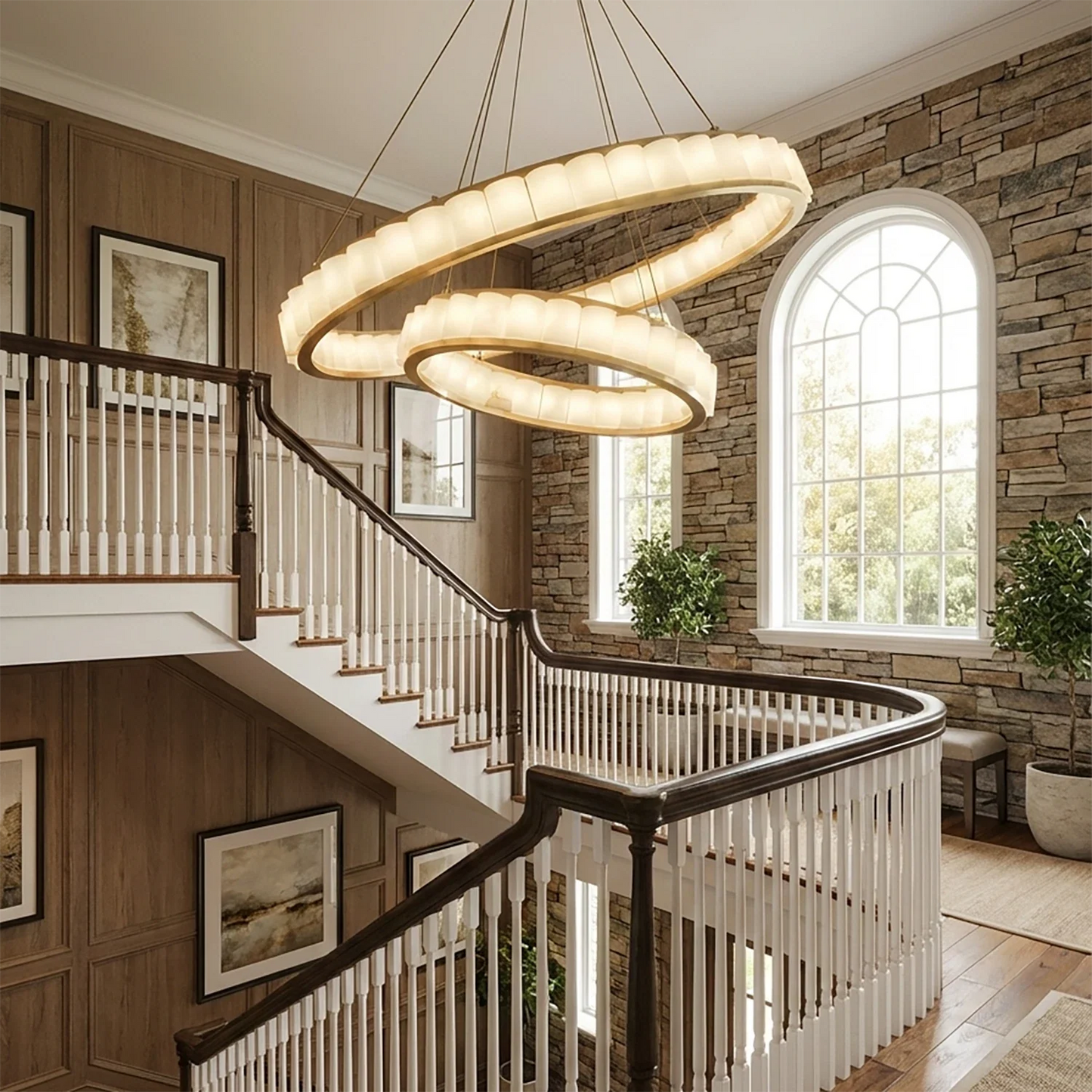 Avalon Alabaster Halo Chandelier