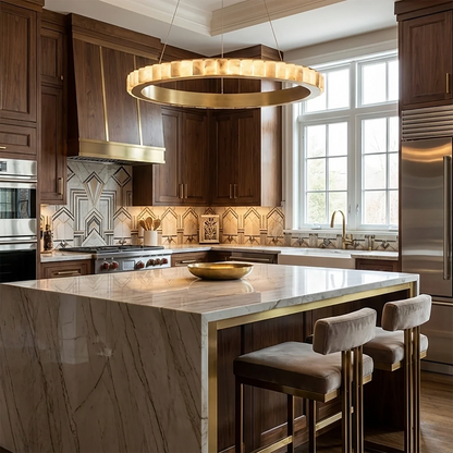 Avalon Alabaster Halo Chandelier