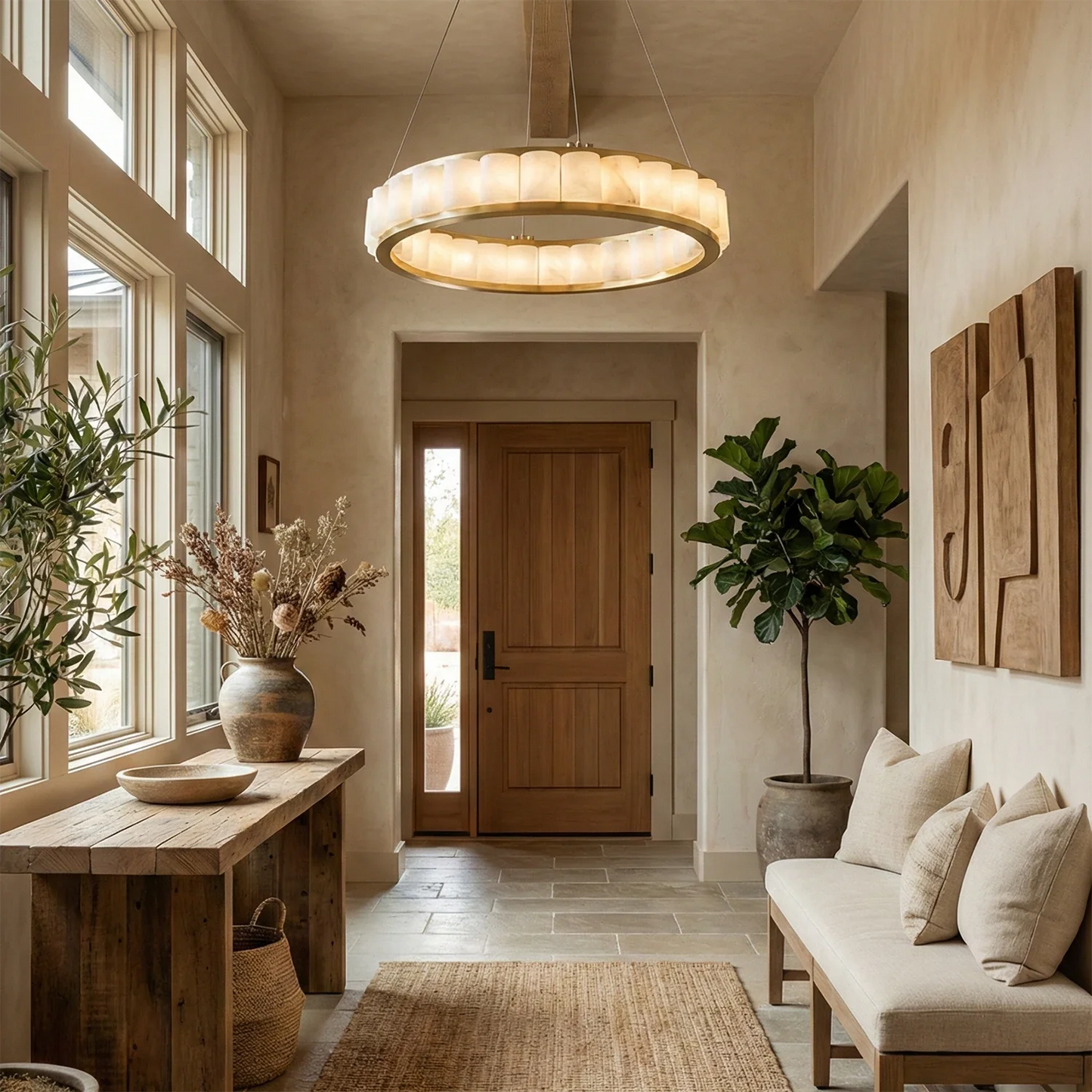 Avalon Alabaster Halo Chandelier