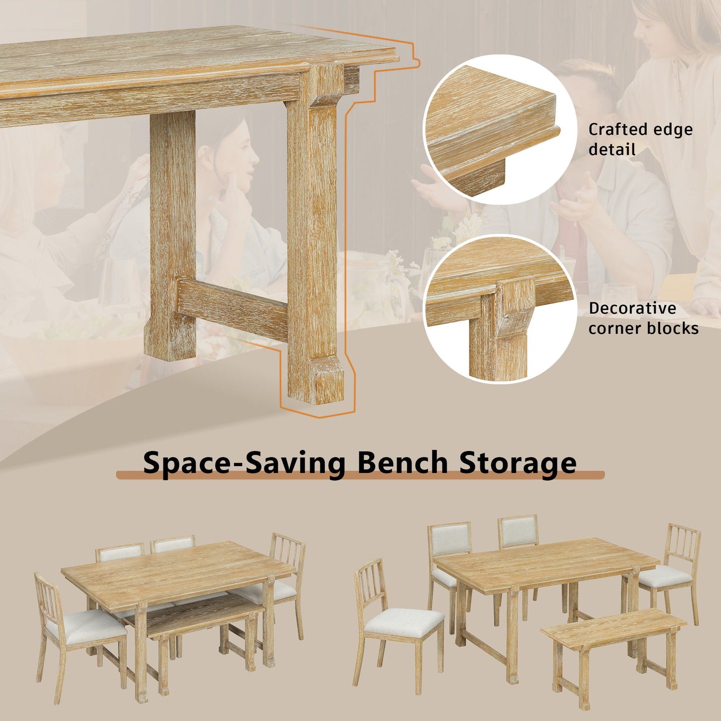 6 Piece Kitchen & Dining Room Furniture