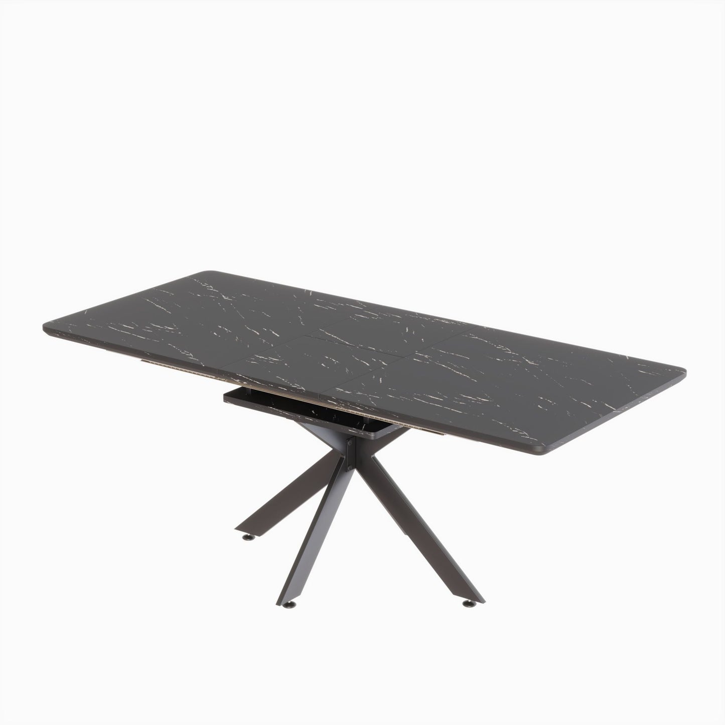 Modern Mid-Century Dining Table Set With Extendable Design
