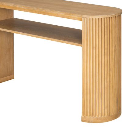 Console Table With Fluted Legs, Open Shelf