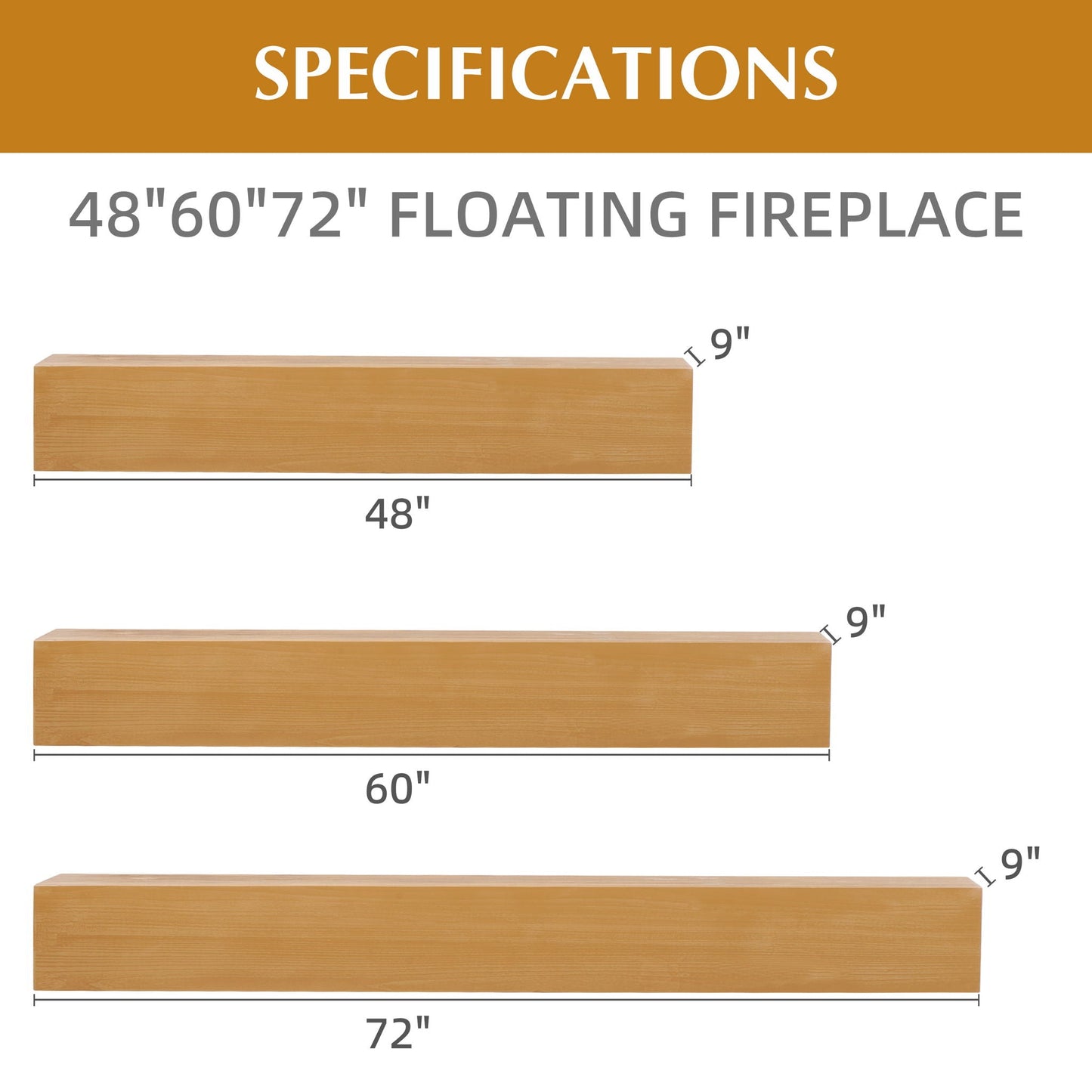 Fireplace Mantel Floating Shelf For Home Decor
